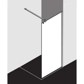 Kermi Xb Glasanlage XBWIA10020VAK 98-100x200cm, silber hochglanz, ESG klar