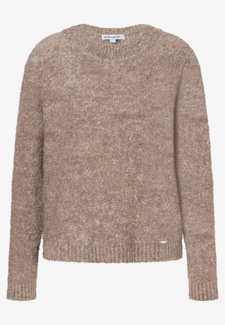 MORE & MORE - Bouclé Pullover braun - Gr. - 40