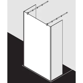 Kermi Xb Glasanlage XBFW112020VAK 120x200cm, silber hochglanz, ESG klar, 90Grad Stabilisierung