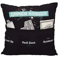 HERGO Creation Dekokissen Kissen aus Stoff Sofahelden Gamer Kissen mit Tasch