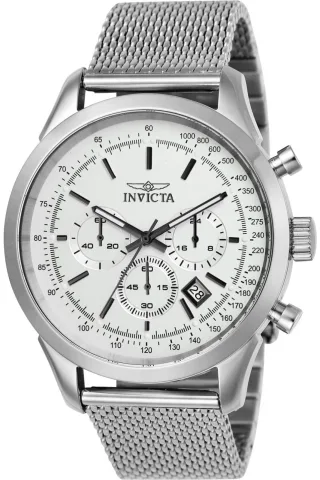 Invicta Speedway 25222 Herren Uhr - Quartz Bewegung - Edelstahl mit Silbernem Zifferblatt - 45 mm