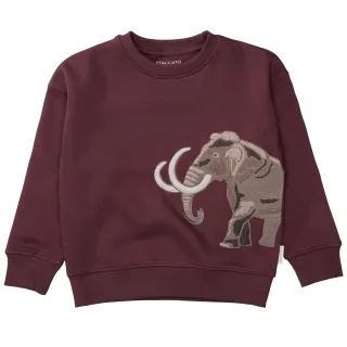 STACCATO - Kn.-Sweatshirt, oversized deep burgundy - Gr. - 98