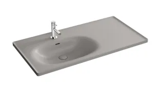 VitrA Equal Möbelwaschtisch 100 cm asymmetrisch mit Hahnlochbank mit Hahnloch,7243B476-0001 7243B476-0001