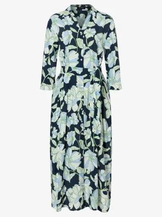 MORE & MORE - Blumenprintkleid blau - Gr. - 36