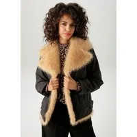 Aniston CASUAL Outdoorjacke mit flauschigem Fellimitat verziert