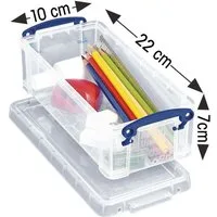 REALLYUSEFULBOX Aufbewahrungsbox, 0,9 Liter, verschließbar und stapelbar