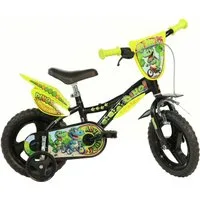 Dino Bikes Kinderfahrrad 12" Dinosaurier Kinderfahrrad stabiler Stahl-Rahmen Stützräder, 1 Gang, mit Stützrädern, Frontschild und coolen Schutzblechen