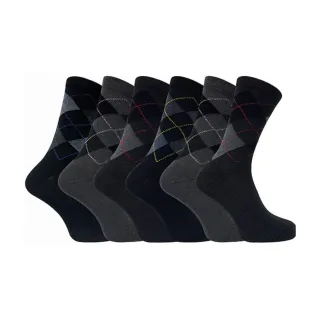 6 Paar Herren formelle gemusterte farbige Baumwollsocken