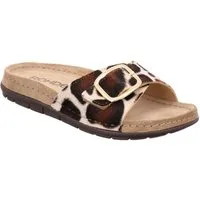 Rohde Rodigo Giraffe Pantolette Sommerschuh, Urlaubsschuh mit Kuhfell-Print