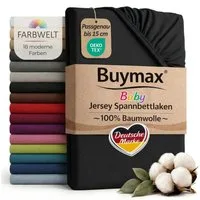 Buymax Spannbettlaken Babybett Kinderbett 60x120cm 70x140cm, Jersey 100% Baumwolle, Gummizug: Rundumgummi, (1 Stück), bis 15 cm Matratzenhöhe, weich, atmungsaktiv, hautfreundlich