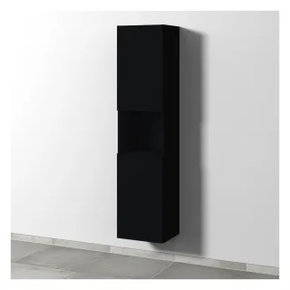 Sanipa 3way Hochschrank mit 2 Türen und 1 offenem Fach, Schwarz-Matt SF11608