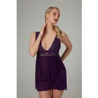 CHRISTINE LE DUC Negligé Babydoll + String Lieve - lila