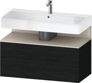 Duravit Qatego Waschtischunterbau wandhängend Eiche Schwarz Matt 990x470x590 mm - QA4395091160000 QA4395091160000