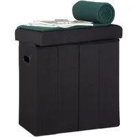 relaxdays Sitzhocker Faltbarer Sitzhocker (1 St), schwarz