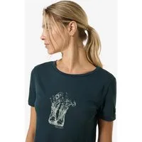 SUPER.NATURAL Print-Shirt Merino T-Shirt W FLOWER BOOTS TEE funktioneller Merino-Materialmix