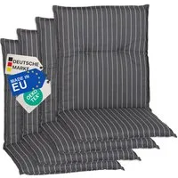 NYVI Sitzauflage Niedriglehner Auflagen 4er Set Barcelona Gartenstuhlauflagen 100x50cm, (4 St), Niederlehner Stuhlauflage Sitzauflage mit Halteband Streifen gestreift