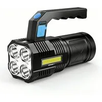 wohnTRAUM24 Taschenlampe LED Taschenlampe Aufladbar Superhell 4 Beleuchtungsmodelle Torch, Outdoor Taschenlampe mit USB-Aufladung und 4 Lichtmodi