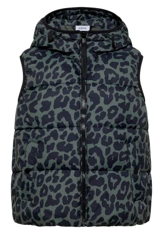 CECIL - Steppweste mit Kapuze und Taschen dried olive green - Gr. - XL