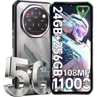 OUKITEL WP62 5G Android 15 Outdoor Smartphone (16,76 cm/6.6 Zoll, 256 GB Speicherplatz, 108 MP Kamera, 24GB+256GB, IP68 Baustellenhandy, 11000mAh, NFC, OTG, GPS)