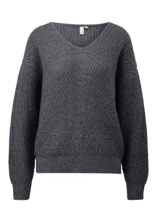 qs - Strickpullover grau - Gr. - XS