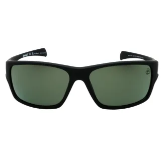 Timberland - Sonnenbrille mit mattschwarzem Rahmen und grünen polarisierten Gläsern