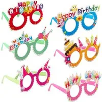 relaxdays Kostüm Partybrillen "Happy Birthday" 6er-Set