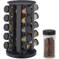 relaxdays Gewürzregal Gewürzkarussell mit 20 Gläsern