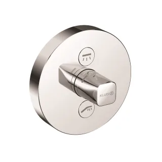 KLUDI PUSH Unterputz-Armatur mit Rotationskartusche mit Drucktaste für 2 Verbraucher, rund chrom 387120538