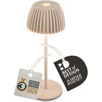 Briloner Leuchten LED Tischleuchte Riffle Tischlampe kabellos Akku USB-C dimmbar Design Award, LED fest integriert, 2700K- Extra-Warmweiß, Akku tauschbar, Indoor/Outdoor, Balkon, Wohnzimmer, Esszimmer