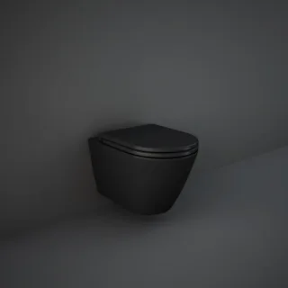 RAK Feeling WC RST23504A spülrandlos wandhängend, schwarz matt