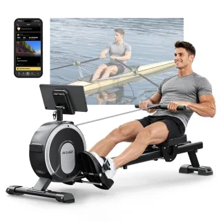 [EU Direct] Akluer RM001 Magnetic Rowing Machine with 16-Level Resistance, <20dB Ultra-Quiet Dual Rail Rower, 150kg Load