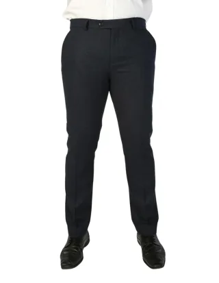Marineblaue Herrenhose aus Wollmischung und Tweed