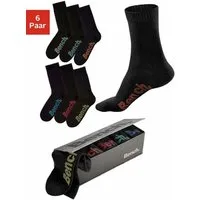 Bench. Socken Damen Herren Basic Socken für Freizeit und Alltag (Box, 6-Paar, in der Geschenkbox) in der praktischen Box mit verschiedenfarbigen Logos