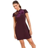 LIPSY Minikleid Lipsy Hochgeschlossenes Minikleid mit Blumenspitze (1-tlg)