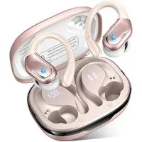 Futicare Bluetooth 5.4 Sportkopfhörer mit Ohrbügel, 75 Std. Akku & ENC, In-Ear-Kopfhörer (kabellose Bluetooth Kopfhörer mit 14,2-mm-Treiber, IPX7, LED-Anzeige, physische Tastensteuerung gegen versehentliche Berührungen)