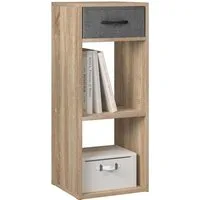 Woltu Bücherregal, mit 1 Stoffschublade 2 Würfeln, offenes Regal 32,4x80x30 cm