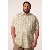 Men Plus Kurzarmhemd Hemd Halbarm Kentkragen Print Comfort Fit