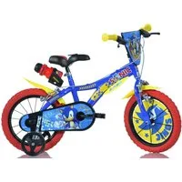 Dino Bikes Kinderfahrrad 16" Sonic Kinderfahrrad Jugen Freilauf Alter 4–7 Jahre Stützräder, 1 Gang, mit Stützrädern, Trinkflasche und Frontschild