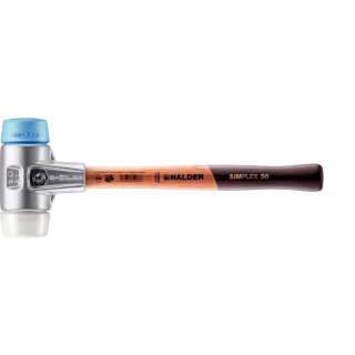 HALDER SIMPLEX - Schonhammer mit Aluminiumgehäuse und Holzstiel, TPE-soft / Superplastik - 3117.050