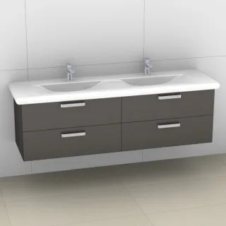 Artiqua 415 Waschtischunterschrank für Living Style 814439 Stahlgrau Metallic, 415-WU2L-L42-7141-88 415-WU2L-L42-7141-88