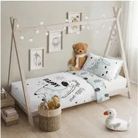 texpot Bettwäsche Kinderbettwäsche Happy bedruckt Garnitur, Baumwolle, 2 teilig