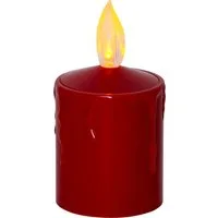 STAR TRADING LED-Kerze "Paula" rot, Kerze, batteriebetrieben, 60x60mm