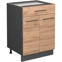 Vicco Unterschrank Fame-Line, Goldkraft Eiche/Anthrazit 60cm, ohne Arbeitsplatte (1-St)