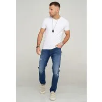 Jack & Jones Slim-fit-Jeans JJITIM JJARIS Herren Hose mit Destroyed Effekten