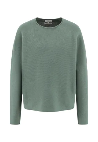 FYNCH-HATTON - PULLOVER O-NECK FINE COTTON moss green - Gr. - L