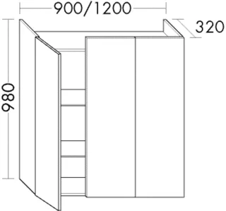 Burgbad Halbhoher Schrank System 30 Preisgruppe 1 Aqua 960x800x320 Kieselgrau Matt, UHFT080F6918 UHFT080F6918