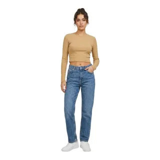 JJXX - "Feline" kurzes T-Shirt für Damen, Schmal, Langärmlig (Räucherwerk)