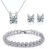 Kim Johanson Schmuckset Meggy (Set, 4-tlg), mit Zirkonia, aus 925 Silber und Metall