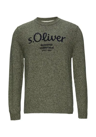 s.Oliver Red Label - Strickpullover mit Logo grün - Gr. - S