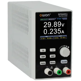 2024NEW OWON SPS Programmable DC power supply SPS6051 SPS3081 Fanless Low Noise 60V/30V 5A/8A 1CH 2.8 Inch LCD USB